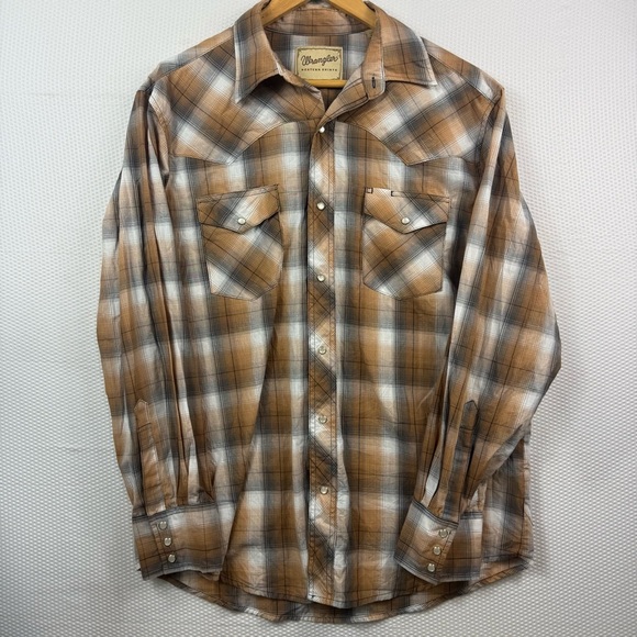Men’s Pearl Snap Wrangler Western Button Down Size Large - Picture 1 of 7